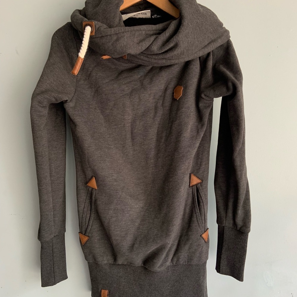 Naketano gray small hoodie womens